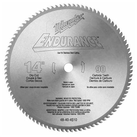 Milwaukee Tool MilwaukeeÂ® 14 in. Circular Saw Metal Cutting 90 Teeth Blade 48-40-4510